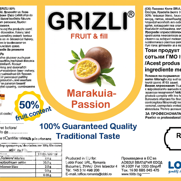 GRIZLI Fruit&Fill 50% Marakuia-Passion filling
